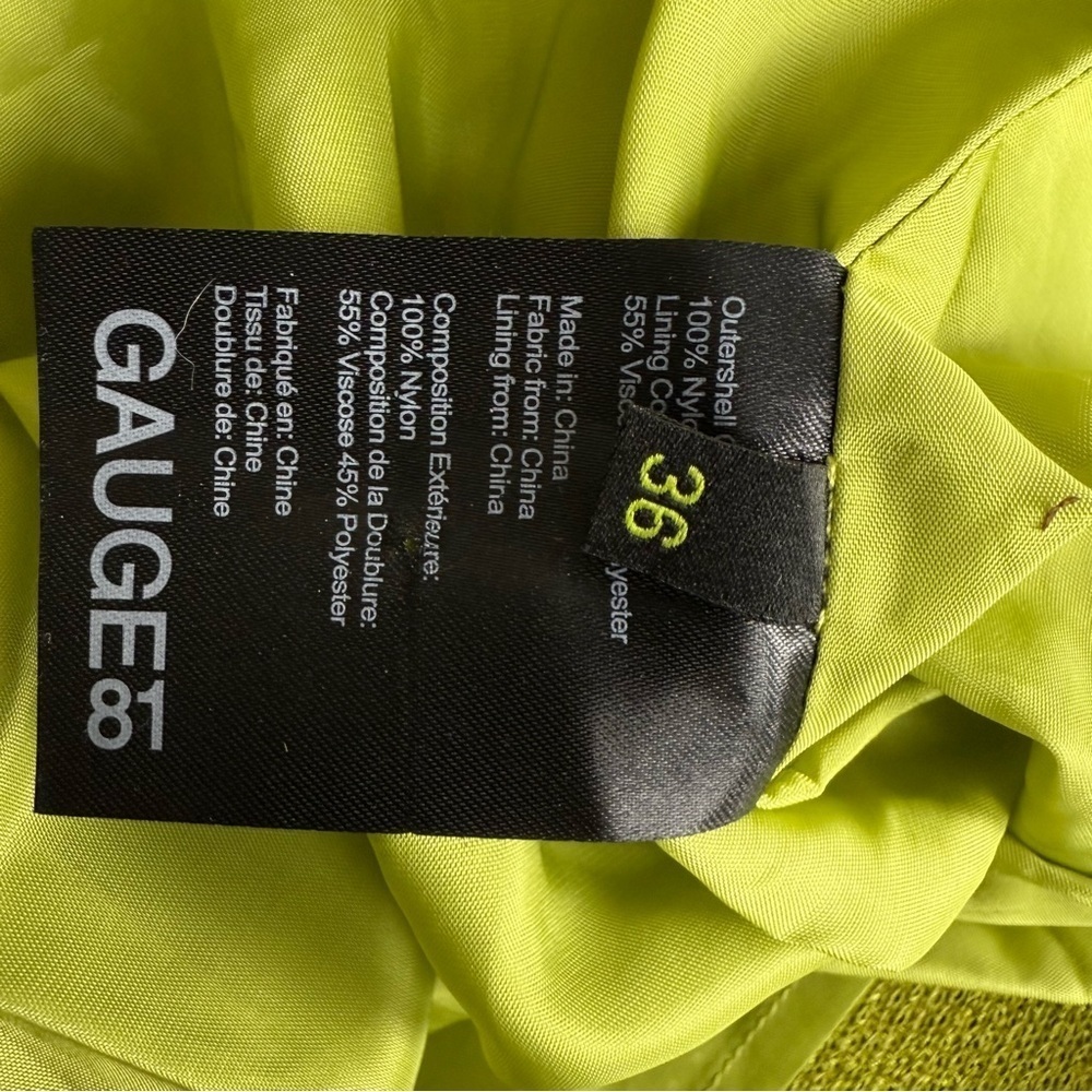 Gauge81 Almora Sequin Mini Dress Lime Green Sz 36 S Ruched Designer Party - Picture 13 of 13